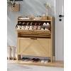 Shoe Storage Organizer with 2 Flip Drawers, Farmhouse Shoe Cabinet - 2 of 4