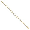 Black Bow Jewelry 14k Two Tone Gold 6mm Polished Oval Link Chain Bracelet, 7.25 Inch - 2 of 4