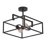 Chloe Lighting Nolan Farmhouse 2 Light Black Square Semi-Flush Ceiling Pendant 14.25" Wide - 3 of 4