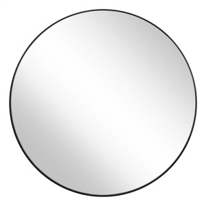 TopComfy Makeup Mirrors Deep Frame Round Mirror Modern Dresser Mirror Wall Mounted Decor Metal Frame for Living Room, Black, 36"*36"*1.2" - 1 of 4