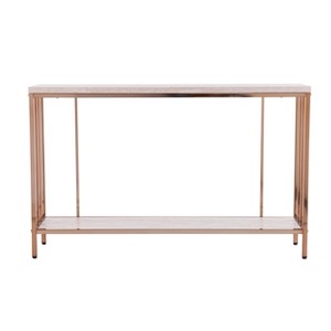 Brexlyn Faux Stone Console Table - CM0063 - Champagne - SEI - 1 of 4