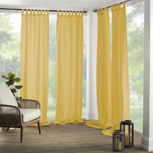 Elrene Matine Solid Tab Top Indoor/Outdoor Single Window Curtain for Patio, Pergola, Porch, Cabana, Deck, Lanai - Elrene Home Fashions - 1 of 4