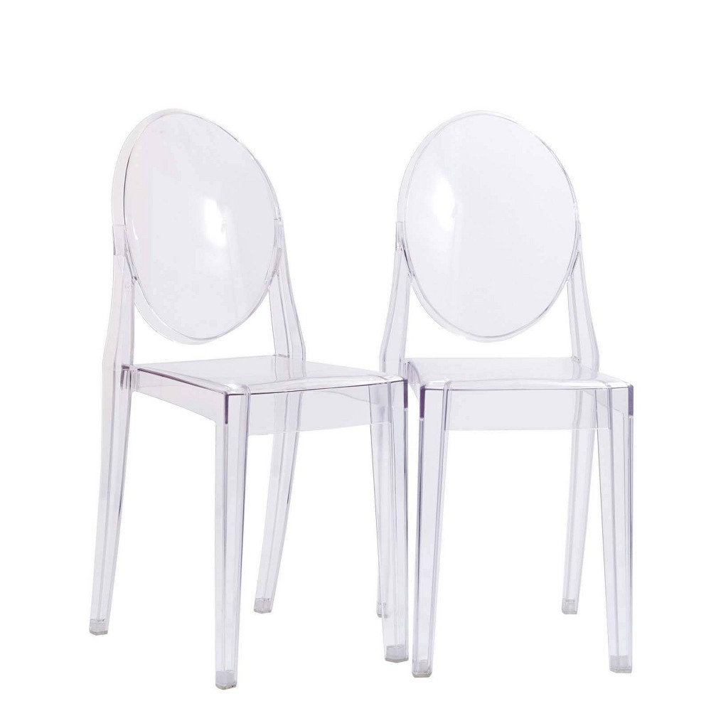 Photos - Chair Modway Set of 2 Casper Dining  Clear  