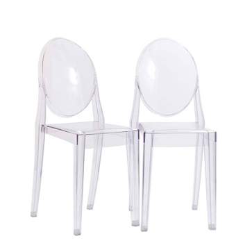Set of 2 Casper Dining Chairs Clear - Modway