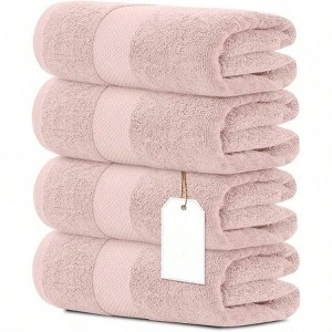 Luxury Bath Towels Set of 4 - 700 GSM, Ultra Soft, 27x54, Highly Absorbent, Quick Dry, Hotel Quality, Pink - 1 of 4