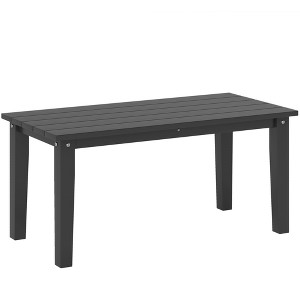 Outsunny HDPE Outdoor Coffee Table, Rectangle All-Weather Patio Coffee Table, Slatted Outdoor Patio Table for Garden, Balcony, Backyard - 1 of 4