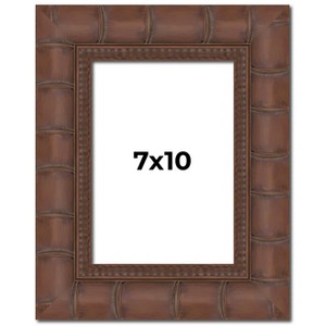 PosterPalooza | 7x10 Wide Bamboo Picture Frame, UV Acrylic, 4 Finishes - Brown, Black, Silver, and Natural - 1 of 4