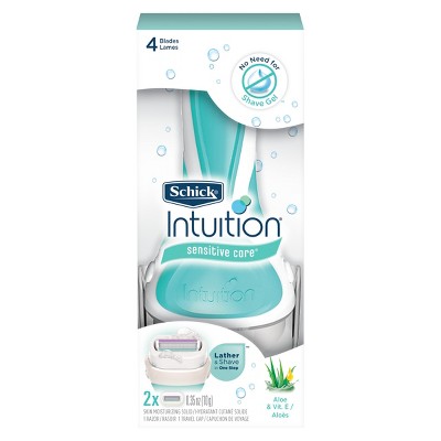 Schick Intuition Sensitive Care Women's Razor - 1 Razor Handle and 2 Refills