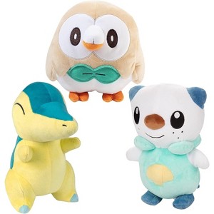 Pokémon Legends: Arceus Starters Plush 3-Pack, 8" - Rowlet, Cyndaquil & Oshawott Stuffed Animal Toys - Officially Licensed - Gift for Kids - 1 of 4