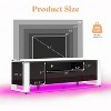 AMERLIFE 70" TV Stand with LED Lights, High Gloss Entertainment Center with Storage, Black - 2 of 3