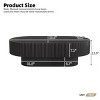 43.3" Modern Oval Fluted Coffee Table with Thick Top and Pedestal Base, Black Minimalist Center Table for Living Room -3irtyhousy - 4 of 4