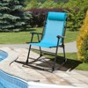 Tangkula Foldable Rocking Chair Zero Gravity Lounge Rocker with Headrest Outdoor Portable Rocker Blue/Gray/Navy/Red/Beige - 2 of 4