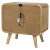 PAGED High Gloss Nightstand Modern Side Table with 2 Storage Drawers and Metal Handles, Bedside Cabinet for Bedroom, Living Room - 4 of 4