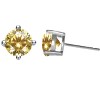 Guili Baby/Kids Sterling Silver Cubic Zirconia Earrings for a Sparkling Look - Colors: Red, Purple, Clear, Blue, Green, White, Yellow. - 3 of 3