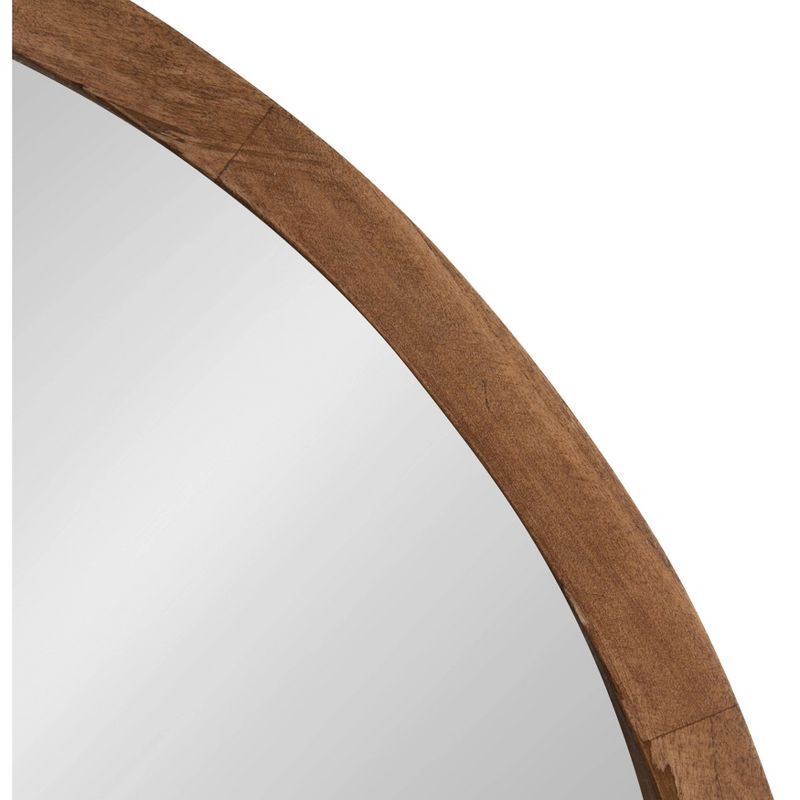 22&#34; x 22&#34; Hutton Round Wood Wall Mirror Rustic Brown - Kate and Laurel, 4 of 9