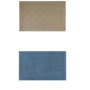 Unique Bargains 2Pcs Cotton Banded Reversible Soft Plush Absorbent Bathtub Mat - 1 of 4