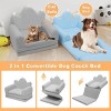 Tiara-Shaped Convertible Dog Bed And Sofa, 22.8"×18.8"×15.7", W/ Plush Cushion & Machine-Washable Cover, Stylish Colors - 3 of 4