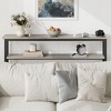 Console Table, Block Entryway Table with Storage, 39.3”Narrow Sofa Table with Adjustable Shelf, Behind Couch for Living Room, Bedroom - 2 of 4