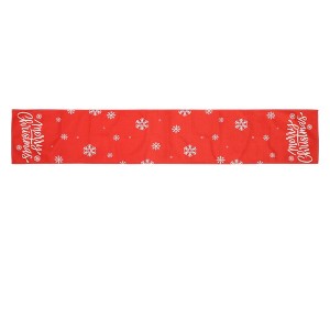 Unique Bargains Christmas Table Runner White Merry Christmas Sign Linen Red White 72"x13" 1 Pc - 1 of 4
