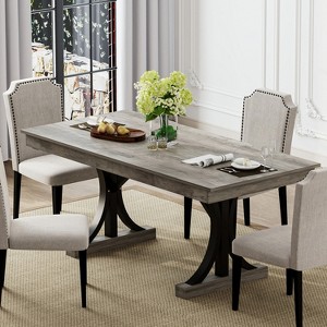 71-Inch Wooden Kitchen Table with Two Drawers, Large Dining Table for 6-8 w/ Large Tabletop & Sturdy Frame - 1 of 4
