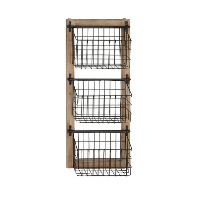 Farmhouse Metal Rectangle Magazine Rack Holder Black - Olivia & May