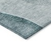 Teal Blue Aqua And Gray Abstract Washable Indoor Outdoor Area Rug - 4 of 4