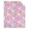 Everything Kids Unicorn Pink, Blue, and Yellow Rainbows and Hearts Super Soft Toddler Blanket - 3 of 4