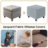Unique Bargains Square Jacquard Ottoman Slipcover with Elastic Bottom for Furniture Protector - 4 of 4