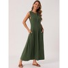 INSPIRE CHIC Women's Sleeveless Button Fit Flare A-Line Flowy Casual Long Dress - 2 of 4