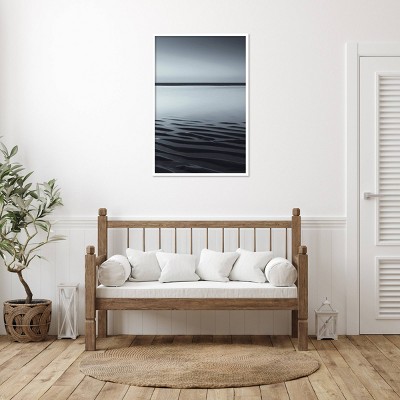 41" x 28" White Framed Low Tide Lithograph Landscape Print