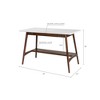 Vynxaria Coffee Tables: Off-White Elegance with Pecan Base and Storage Shelf - 3 of 4
