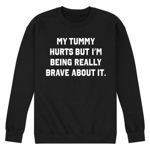 Men's - Instant Message - Tummy Hurts Brave Graphic Fleece Sweatshirt - 1 of 4