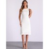 INSPIRE CHIC Women's Sleeveless Boat Neck Knit Textured Elegant Office Sheath Midi Dress - 4 of 4