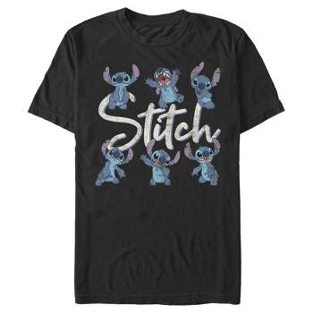 Boy's Lilo & Stitch Distressed Poses T-shirt - Black - Large : Target