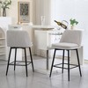 Counter Height Swivel Bar Stools Set of 2, 360¡ã Swivel Upholstered Barstools with Back, Metal Legs, 25.6" Seat Height for Kitchen - 2 of 4