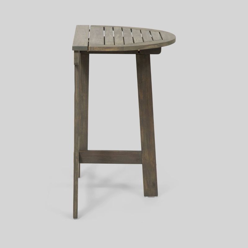 Westmount Half-Round Acacia Patio Bistro Table Gray - Christopher Knight Home, 6 of 8
