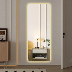 PAGED Rectangle Full Length Mirror,Wall-Mounted Full Body Mirror with LED Light,Suitable for Bedroom,Living Room - 1 of 4