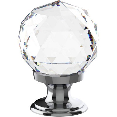 attop 10 Pack Clear Crystal with Chrome Plated Drawer Knobs