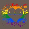 Adult Design By Humans Pride Heartbeat EKG Splatter By LegatoTendo Racerback Tank Top - 2 of 2