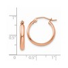 Black Bow Jewelry 2.8mm x 18mm Polished 14k Rose Gold Half Round Tube Hoop Earrings - 4 of 4