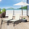 Outsunny Chaise Lounge Outdoor Pool Chair Set of 2 with Wheels, Five Position Recliner for Sunbathing, Suntanning, Breathable Fabric, Cream White - 3 of 4