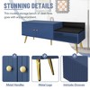 Shoe Rack Bench With Hidden Storage Compartment, Upholstered Cushions, Wooden Bench With Storage, Easy Assembly For Entryway Living Room - 4 of 4