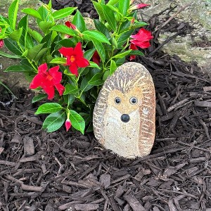 Tierra Garden Natural Granite Boulder Standing Hedgehog - Unique Hand-Carved Stone Accent for Home or Garden - 1 of 4