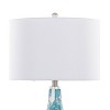 LumiSource Set of 2 Rocca 29" Contemporary Glass Table Lamp in Sapphire Blue/White Glass/Brushed Nickel and White Linen Shade - 4 of 4