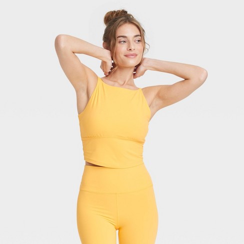 Women's Everyday Soft Crop Tank Top - All In Motion™ Mustard