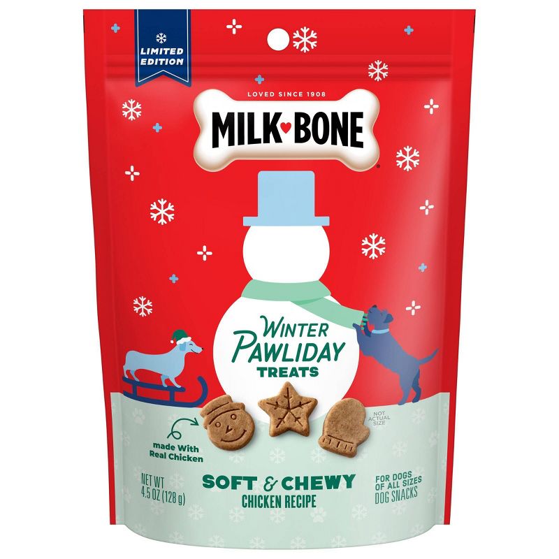 Milk-Bone Winter Paw-Liday Soft &#38; Chewy Chicken Dog Treats - 4.5oz, 1 of 7