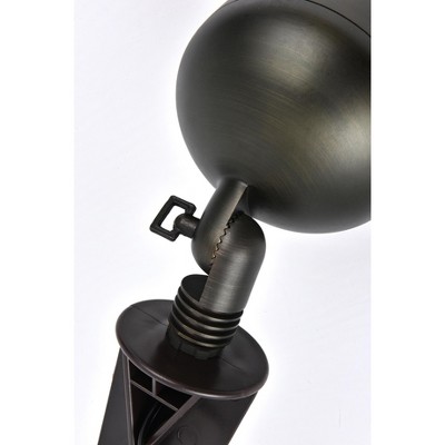 Elegant Dark Bronze Cast Brass Outdoor Spot Light with Convex Glass Shade