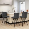 Bekrvio 26" Swivel Counter Height Bar Stools Set of 1/2/3/4, Faux Leather or Velvet Upholstered with V-Shaped Metal Base for Kitchen Island - 4 of 4