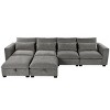 U-shaped Freely Transformable Modular Corner Sofa,Linen-Like Fabric Sectional Couch with Storage Ottomans,Versatile Living Room Sofa-Cuddlewood - 3 of 4