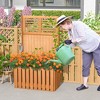Costway 1/2 PCS Wooden Plant Stand Raised Garden Bed with Trellis & Planter Box Privacy Screen - 2 of 4